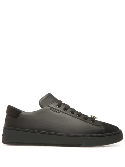 Bally Ryver Embellished Leather Sneakers In Black