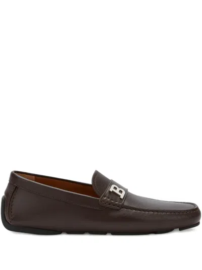 Bally Saddle-strap Leather Loafers In Brown