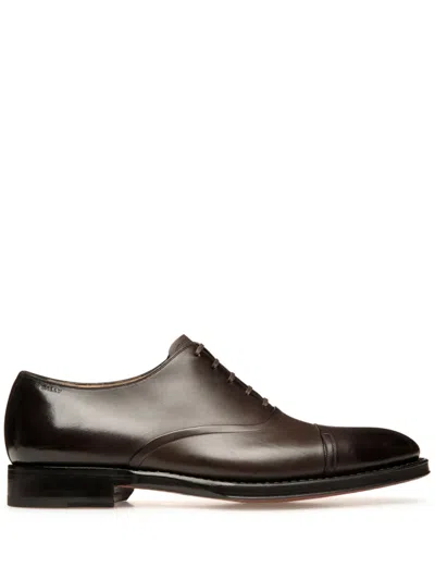 Bally Sadhy Leather Oxford Shoes In Brown