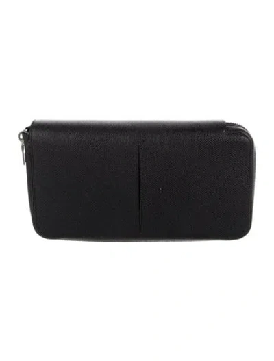 Pre-owned Bally Saffiano Leather Wallet In Black