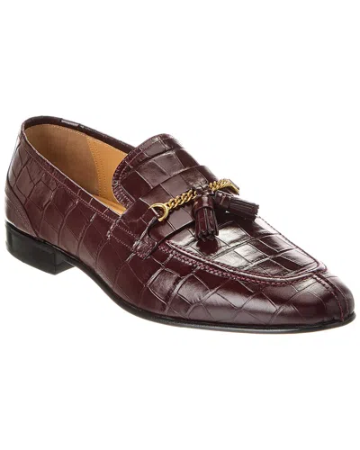 Bally Saily Croc-embossed Leather Loafer In Brown