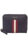 Bally Saira Leather Coin Purse In Blue