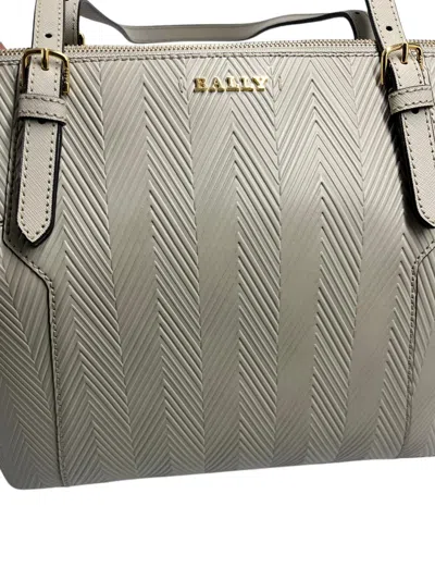 Bally Samirah 6232741 Ladies Caillou Bovine Split Embossed Tote Bag In White