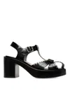 Bally Pasely Perforated Studded Leather Platform Sandals In Black