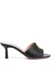 Bally Heeled Leather Mules With Open Toe In Black