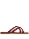 Bally Glide Crossover-strap Sandals In Bred/bone