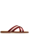 Bally Glide Crossover-strap Sandals In Bred/bone