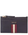 Bally Sandhy Leather Card Case In Blue