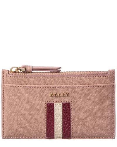 Bally Sandhy Leather Card Case In Pink