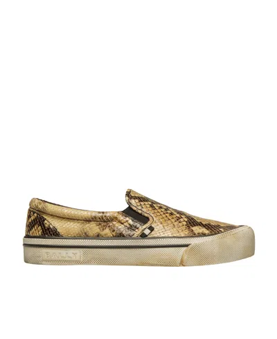 Bally Santa Ana Python Printed Sports Shoes In Animal Print