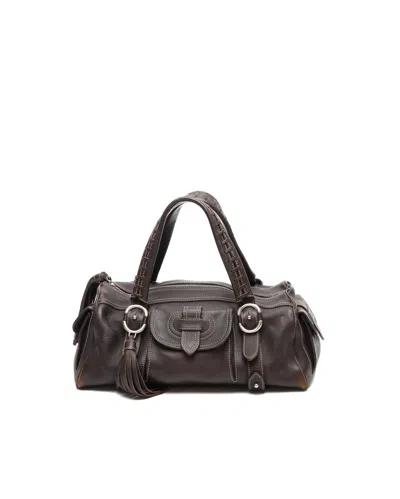 Pre-owned Bally Satchel Boston Bag In Brown