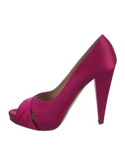 Pre-owned Bally Satin Pumps In Purple