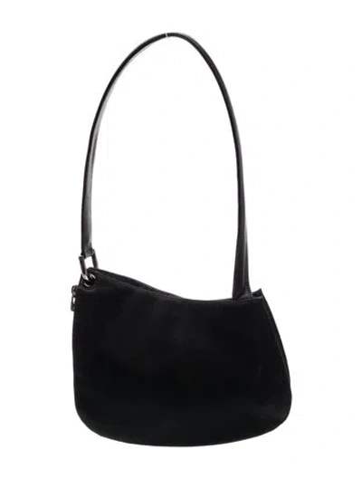 Pre-owned Bally Satin Shoulder Bag In Black