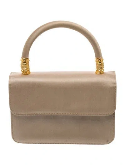 Pre-owned Bally Satin Top Handle Bag In Neutral