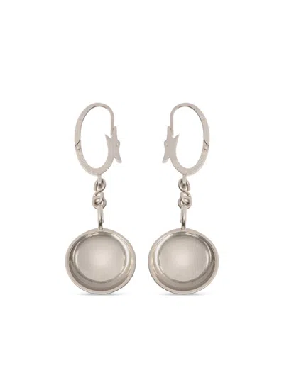 Bally Saucer-pendant Dangling Earrings In Silver