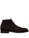 Bally Lace-up Suede Boots In Brown