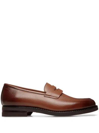 Bally Leather Penny Loafers In Brown