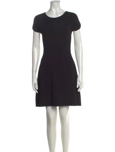 Pre-owned Bally Scoop Neck Mini Dress In Black