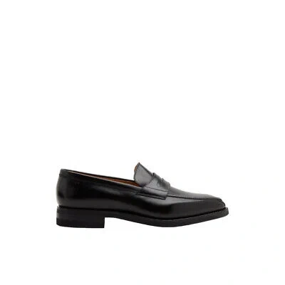 Pre-owned Bally Score 6231393 Men's Black Calf Leather Loafers Msrp $999