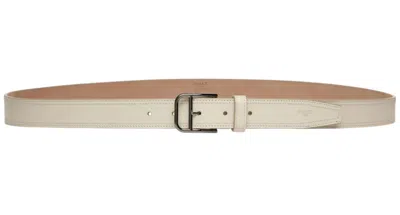 Bally Scotty 6303191 Bone + Rutenio Leather Belt Eu In White