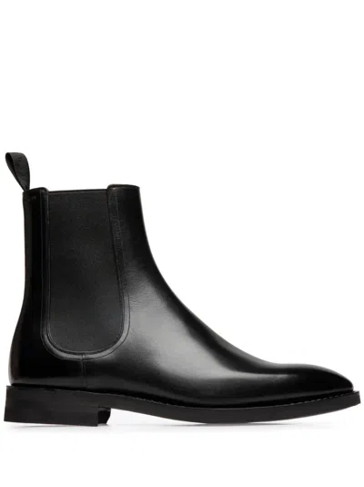 Bally Scribe Leather Chelsea Boots In Black