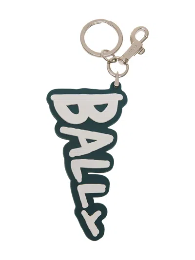 Bally Sculpted-logo Keyring In Green