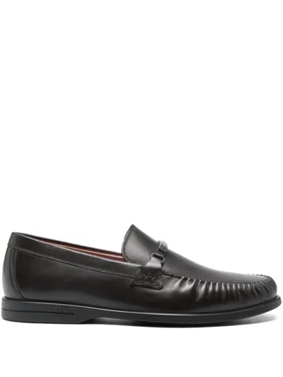 Bally Seddik Strap-detail Loafers In Brown