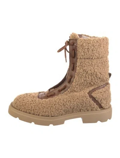 Pre-owned Bally Shearling Boots W/ Tags In Brown