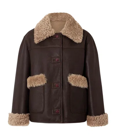 Bally Shearling Jacket In Brown