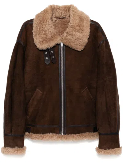 Bally Shearling-lined Jacket In Brown