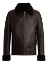Bally Shearling-trim Leather Jacket In Multi