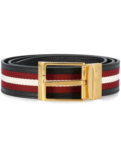 Bally Stripe Detailed Buckle Belt In Multi