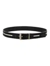 Bally Striped Logo Print Belt In Black