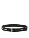 Bally Striped Logo Print Belt In Black