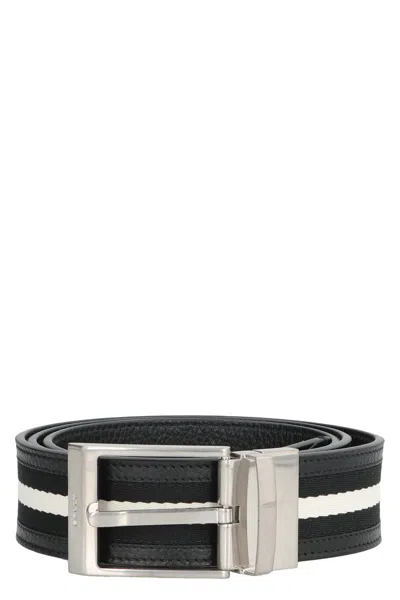 Bally Shiffie 35mm Striped Belt In Black