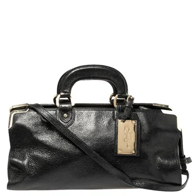 Bally Shimmery Leather Satchel In Black