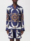 Bally Marine Print Silk Shirt In 蓝色