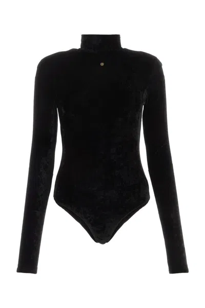 Bally Logo Detailed Open Back Bodysuit In Black