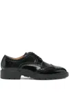 Bally Brogues With Leather Upper And Block Heel In Black