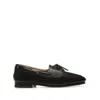Bally Black Leather Moccasins With Lace-up Detailing And Debossed Logo In Black