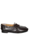 Bally Buffalo Leather Loafers Gold Hardware In Brown