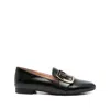 Bally Black Leather Loafers In Black