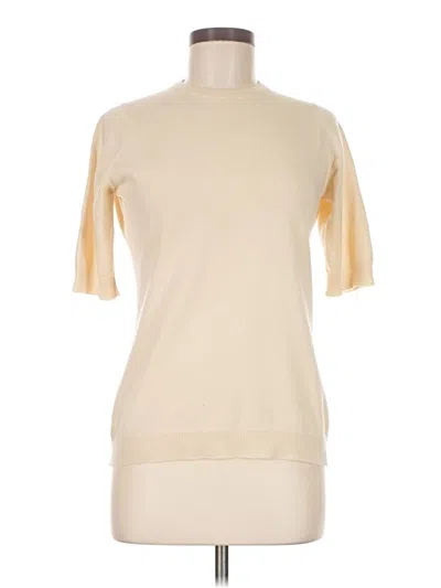 Pre-owned Bally Short Sleeve Top Ivory Crew Neck Tops In White