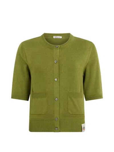 Bally Short-sleeve Cardigan In Green