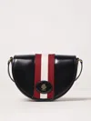 Bally 'crossbody Bag' Striped Design Adjustable Strap In Black