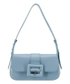 Bally Buckle-detail Leather Shoulder Bag In Blue