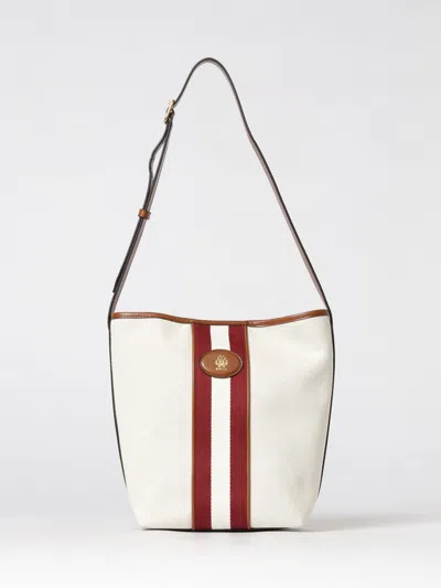 Bally Stripe-detail Logo-patch Shoulder Bag In Orange