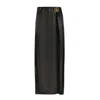 Bally Side Split Leather Skirt In Black