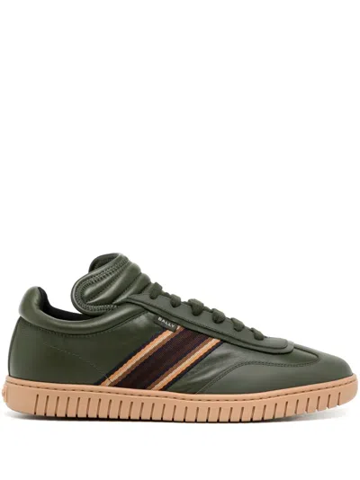 Bally Side-stripe Leather Low-top Sneakers In Grün