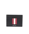 Bally Black Leather Card Holder In Black